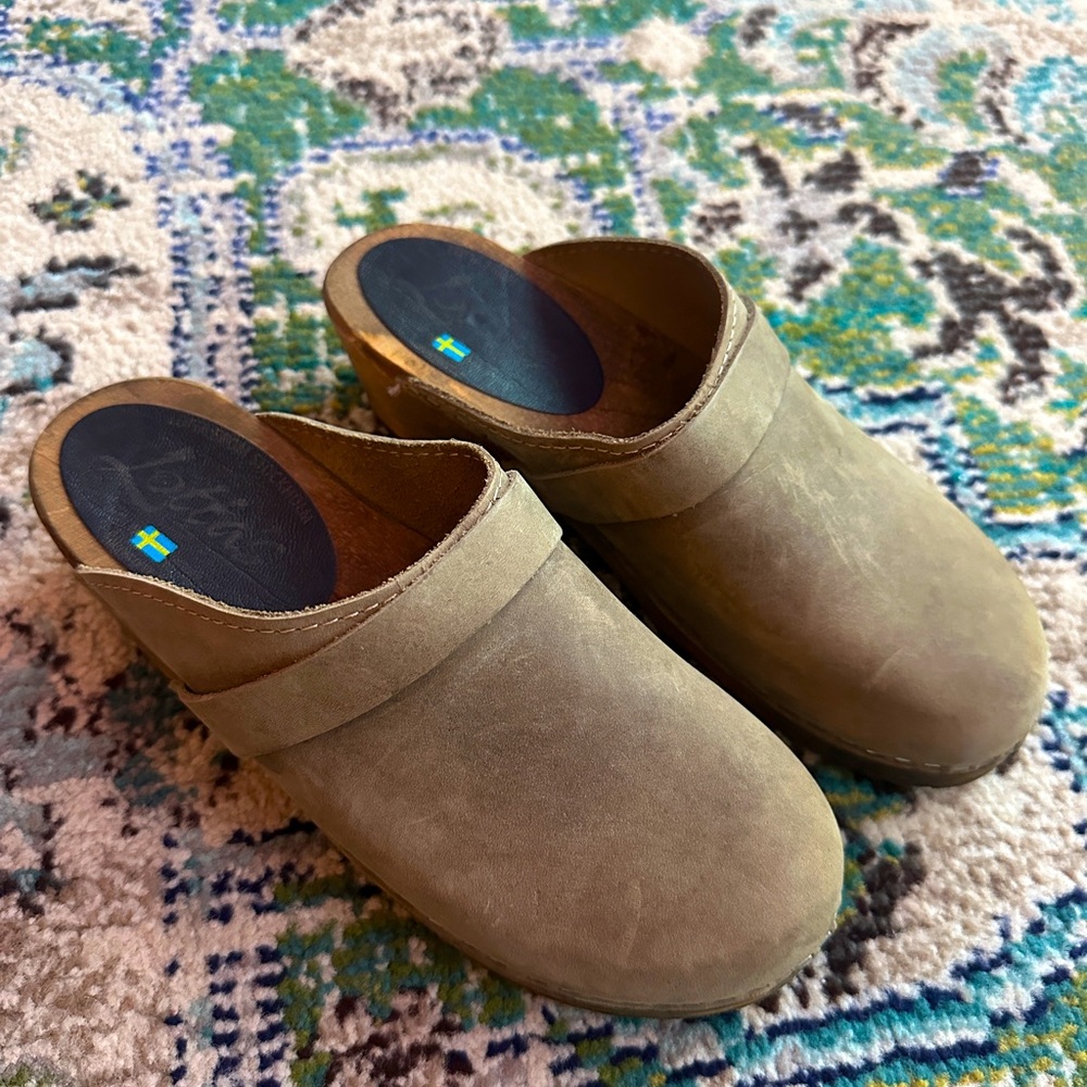 LOTTA FROM STOCKHOLM - light brown leather clogs